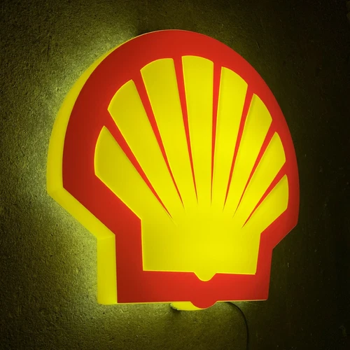 SHELL 3D EMBOSSED LED WALL SIGN LIGHT BOX PETROL GASOLINE GARAGE OIL GAS STATION - Picture 2 of 12