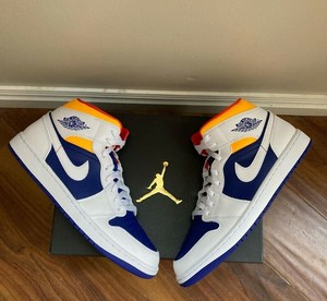 Nike Air Jordan 1 Mid Royal Blue Laser Orange Sz. 10.5 554724-131 100% Authentic | eBay