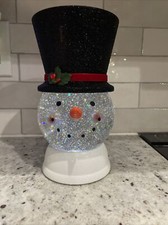 Bath & Body Works WATER GLOBE SNOWMAN ⛄ 3 Wick PEDESTAL Candle Holder