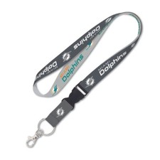 MIAMI DOLPHINS LANYARD KEYCHAIN W/ DETACHABLE BUCKLE 1" WIDTH 22" LONG WINCRAFT