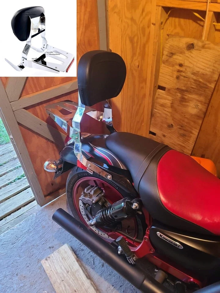 Barra Sissy CON Portaequipajes Kawasaki Vulcan VN1500 Mean Streak Classic Nomad EE. UU. Foto 3 de 4