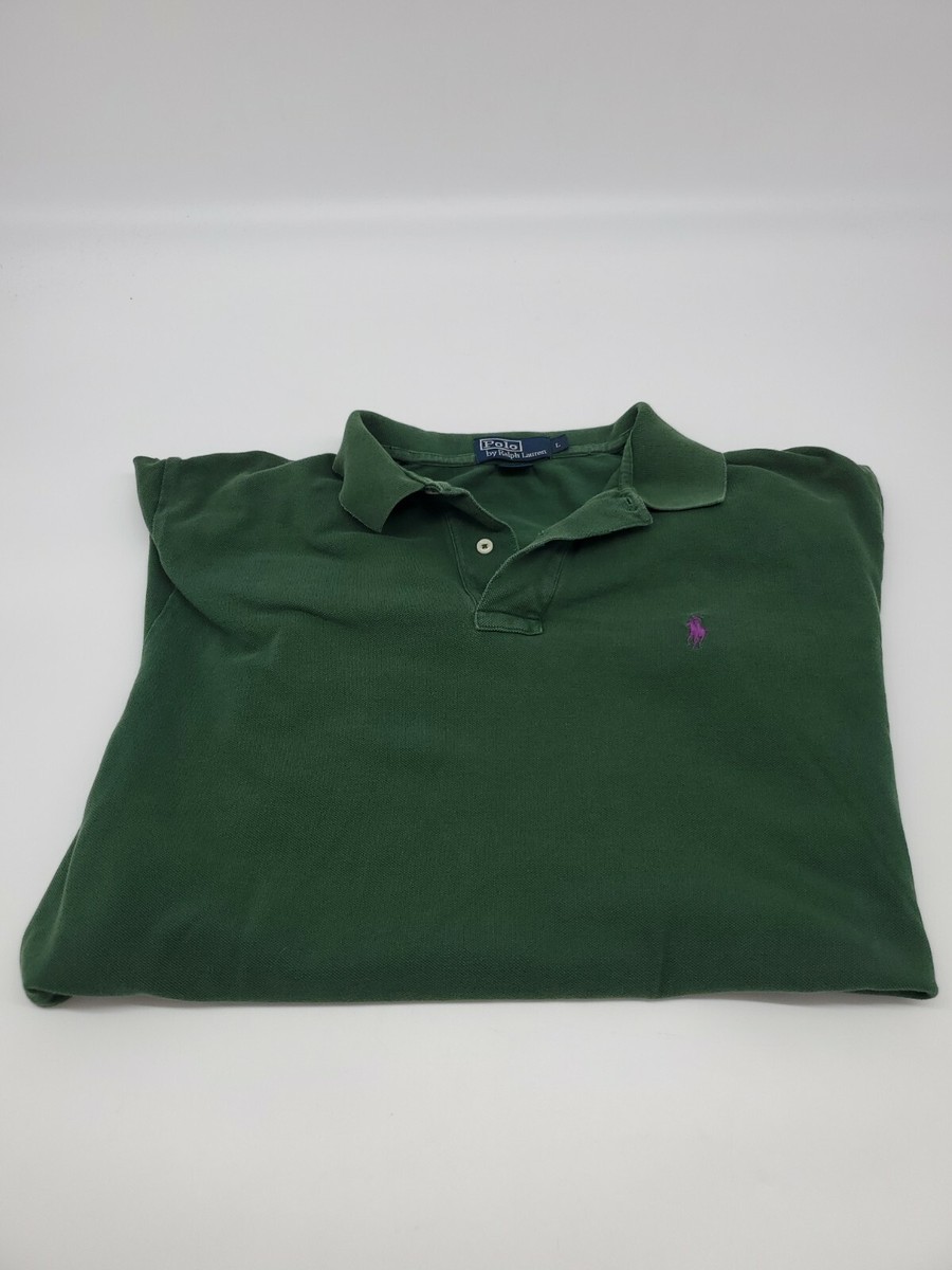 Polo Ralph Lauren Vintage Single Stich Green Large Men Shirt