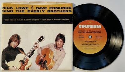 Nick Lowe & Dave Edmunds Sing The Everly Brothers 7'' EP 33 rpm PS Columbia vg++