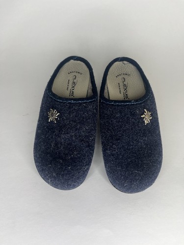 flexus by spring step Shoes Slippers Slides Mules Women Size 35 US 5 Blue Wool - Picture 2 of 15