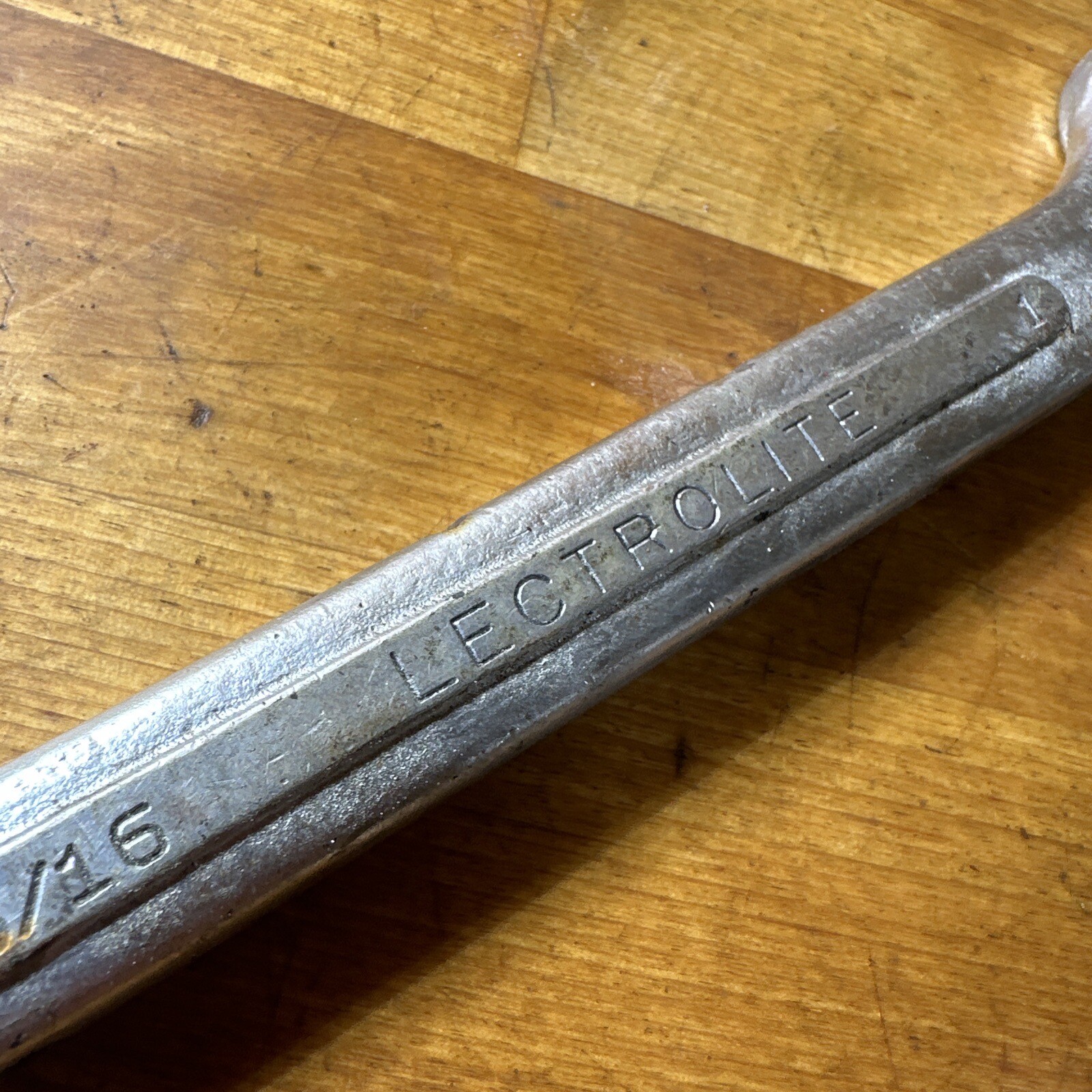 Vintage LECTROLITE 15/16" X 1" Inch Forged Alloy 11" Open End Wrench - 03032
