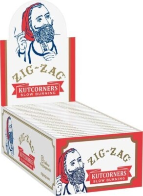   24 X ZIG-ZAG KUTCORNERS   ROLLING CIGARETTE PAPER SLOW BURNING   FULL BOX