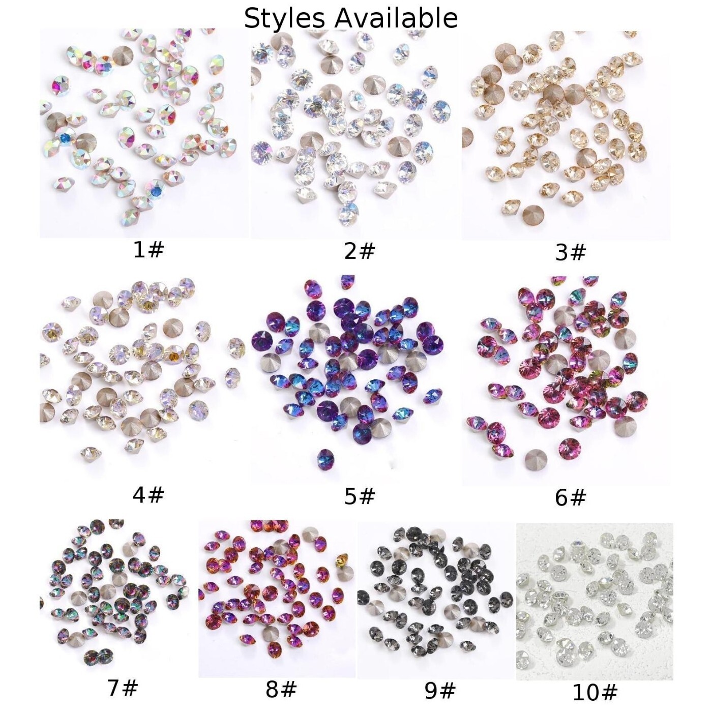 AB Rhinestones Nail Art Gems 3D Decoration For Nail Art Decoration Cure