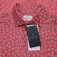 Emanuel Berg NWT Byron Casual Button Down Shirt Size 43 17 L/XL in Red Floral