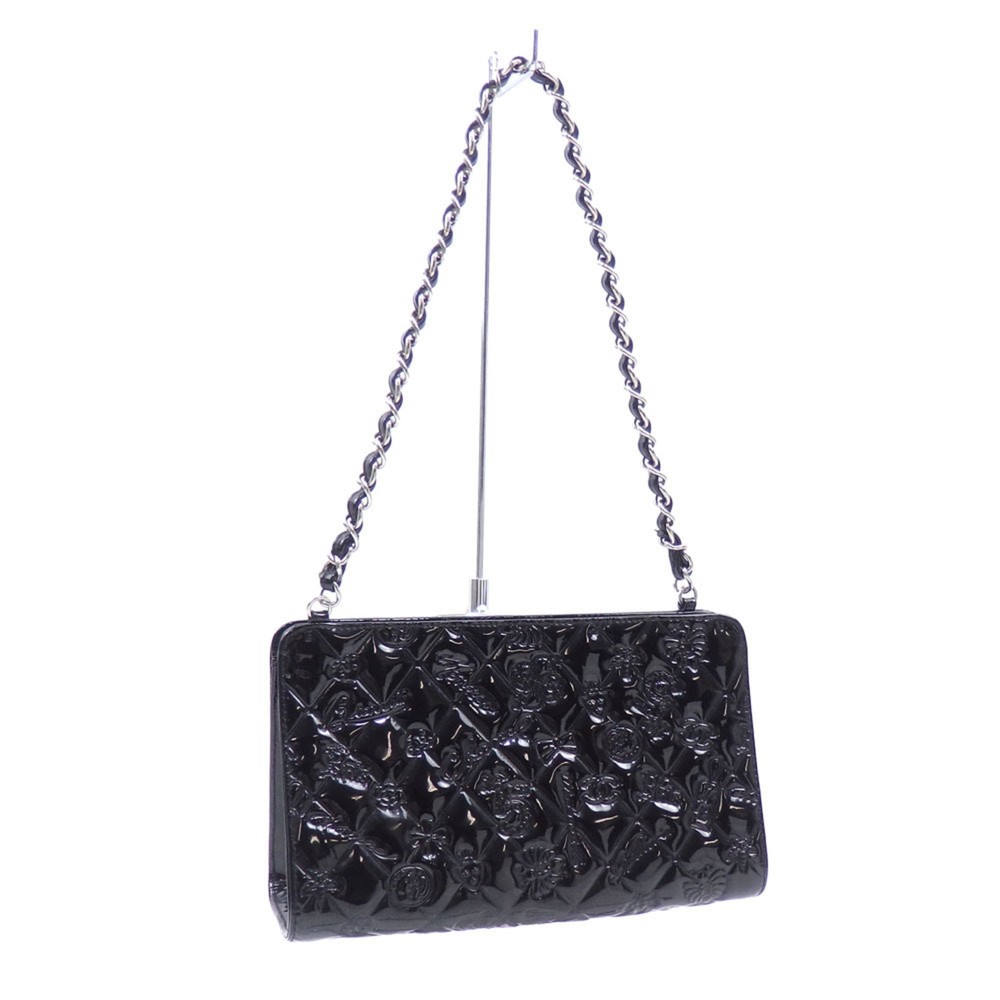 Chanel Icon Symbol Charm Chain Shoulder Bag for Women, Black, Pate... GZl145tx