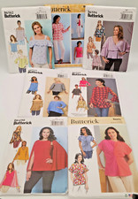 Butterick LOT OF 7 SEWING PATTERNS PACKS Spring Summer Tops Blouses Shirts