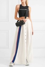 NWT $395.00 Adam Selman Sport Logo Stripe Long Track Skirt Sz. Large