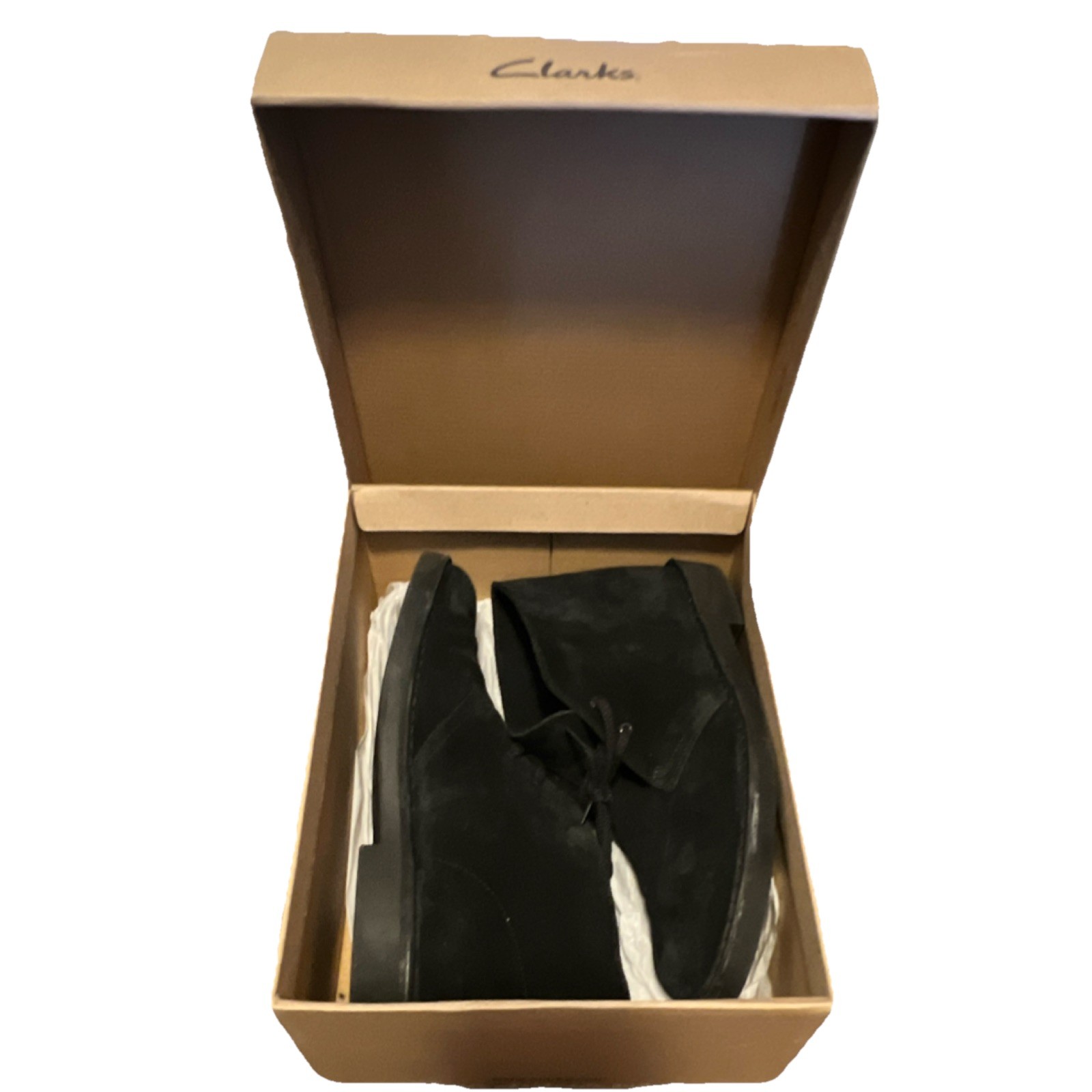 Clarks Black Suede Desert Boots Men's Lace Up Round Toe Ankle
