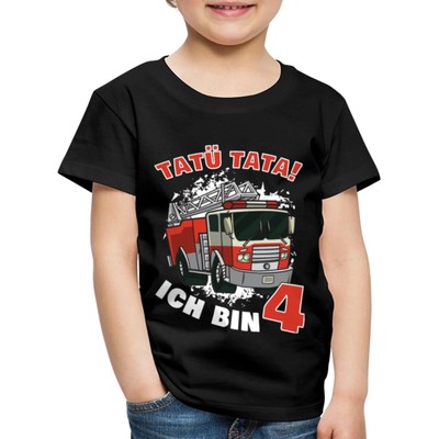 Ich Bin Schon 4 Feuerwehrauto Geschenk Kinder Premium T-Shirt