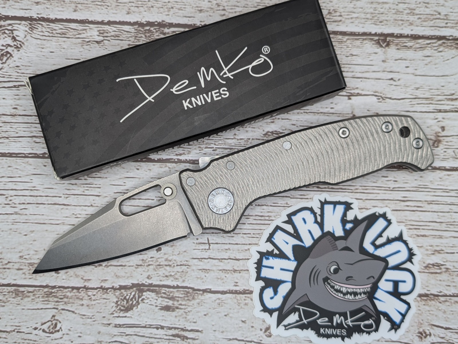 Demko AD20 Slim Compact Seax Milled Ti #2