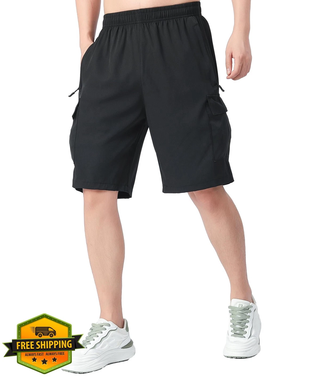 MOHEM Mens Hiking Cargo Shorts Lightweight Quick Dry Workout Zip