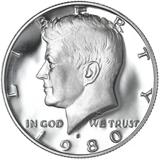 1980 S Proof Kennedy Half Dollar 50c from Proof Set