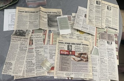 Lot Of 36 Recipes Newspaper Clippings AZ Estate Mostly 2000s