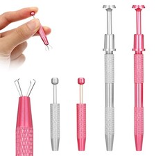 YBEATY 4 Pcs Jeweler's Pick Up Tool Stainless 2.4  0.31  0.31, Pink, Silver