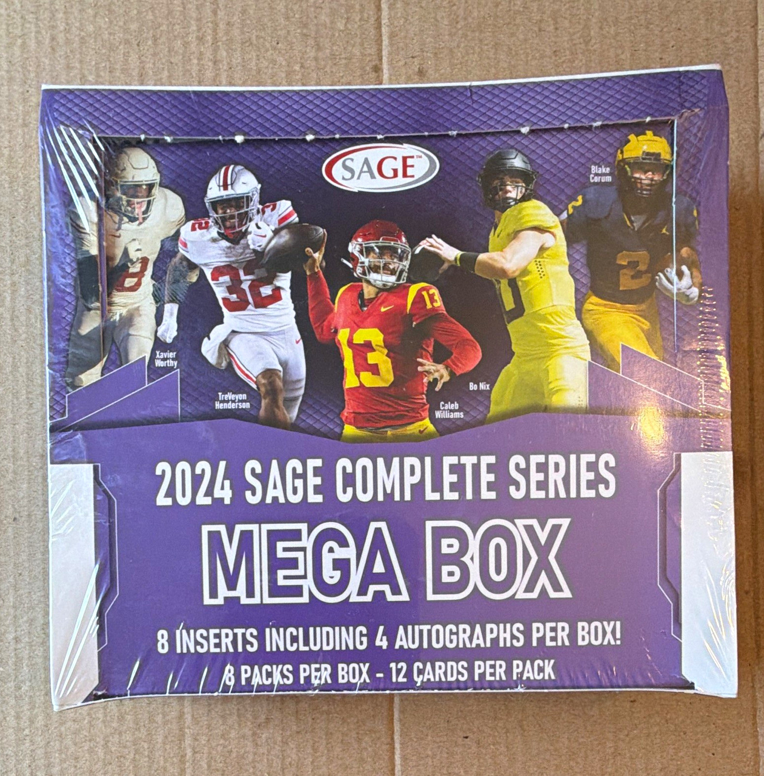 SAGE 2024 Complete Series NCAA Football Mega Box Sealed 96 Cards 4 Autos
