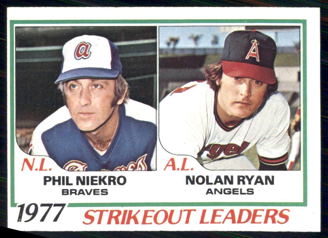 1978 Topps #206 1977 Strikeout Leaders (Phil Niekro / Nolan Ryan)