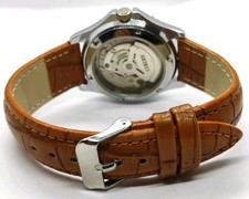 Vintage Seiko 5 Automatic Orginal Movement Watch Green Dial Leather Strap