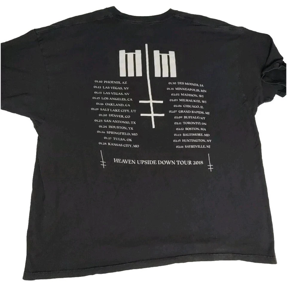 Marilyn Manson T-Shirt 2018 Tour Concert Band Men's 3XL Cotton Graphic cotton - Image 2 of 4