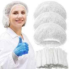 1000 Pcs Disposable Bouffant Caps Bulk Hair Nets 21" Non Woven Hairnet for Fo...