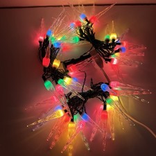 Vtg 60 Icicle Christmas Lights Set Multicolor...