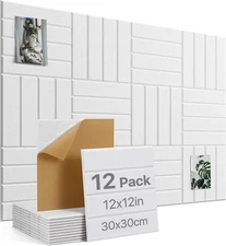 Large Cork Board, 12 Pack 12"X12"X0.4" Felt Bulletin Board Tiles with Self Adhes