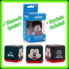 🎁 Disney MICKEY MOUSE Bitty Boomers Bluetooth Speaker + KEYCHAIN 🆕 NEW SEALED!