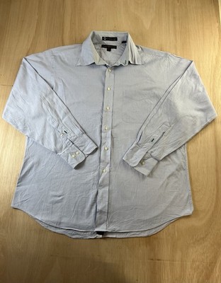 Tommy Hilfiger TLC Lifetime Kragen Hemd 16,5 34-35 L blau Knopfleiste Vintage