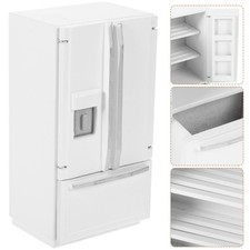 Mini Wooden Refrigerator Doll House Furniture Miniature Fridge for Decoration