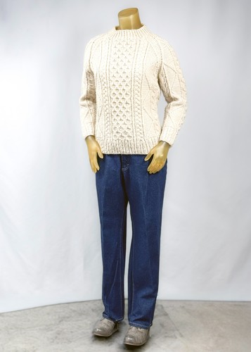 Vintage Irish Aran Fisherman Sweater Hand Knit Cable Wool Loch Garman, $139.99 - Photo 4
