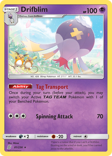 Drifblim [Reverse Holo] #81 (Unified Minds (2019))