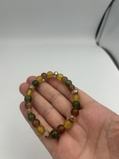 Achat Armband Perlen Edelstein grün orange braun Perlen