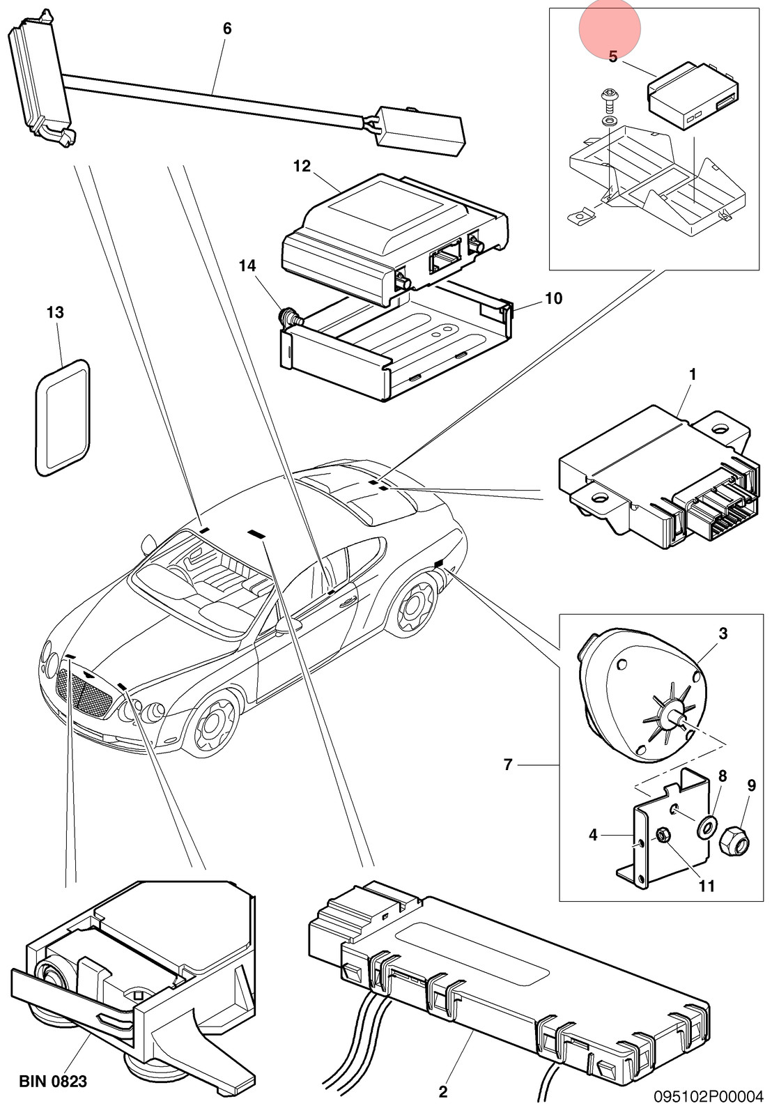 Bentley Continental 2004-2013 REAR+LEFT Comfort control module