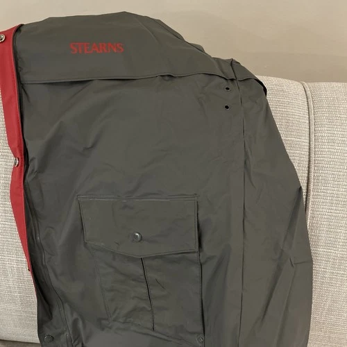 Stearns Rain Jacket/Pants Mens Large Gray Hooded Dry Wear Waterproof PVC Nylon image 14