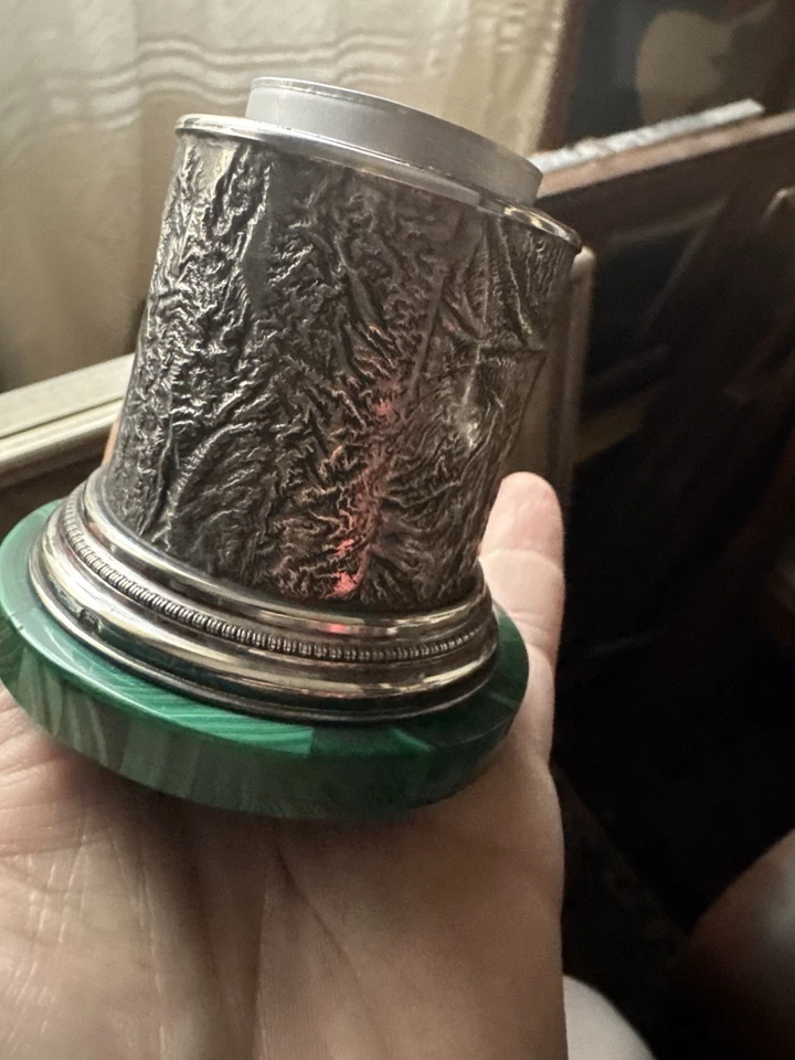 Accendi Sigari  Argento 800 Malachite  - Immagine 3 di 4