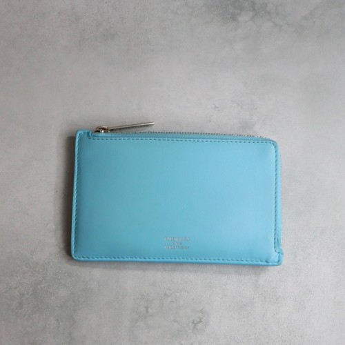 BALENCIAGA Envelope Coin Card Holder Leather Light Blue 736734
