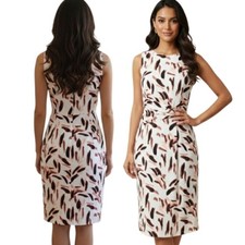 WHBM Sleeveless Brush Stroke Faux Wrap Dress - Size 10
