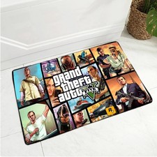 Non-Slip Rubber Back GTA V Games Bath Mat. 09 Multi-Use Floor Door Bedside Mat
