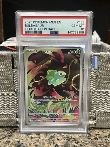 Pokémon TCG Bulbasaur 133/132 Mega Evolution Illustration Rare PSA 10
