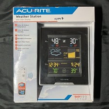 Accurite Weather Station W Color Display Indoor  Outdoor Temperature  Humidity