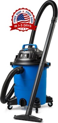 Aspiradora industrial seco húmedo 8 gal 4 HP con soplador para taller, Nuevo