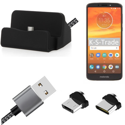 Docking Station für Motorola Moto E5 Plus + USB-Typ C und Micro-USB-Anschluss