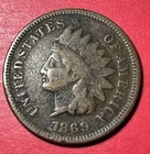 1869 US Indian Head Cent! FINE Details! Semi Key Date! Old US Coin!