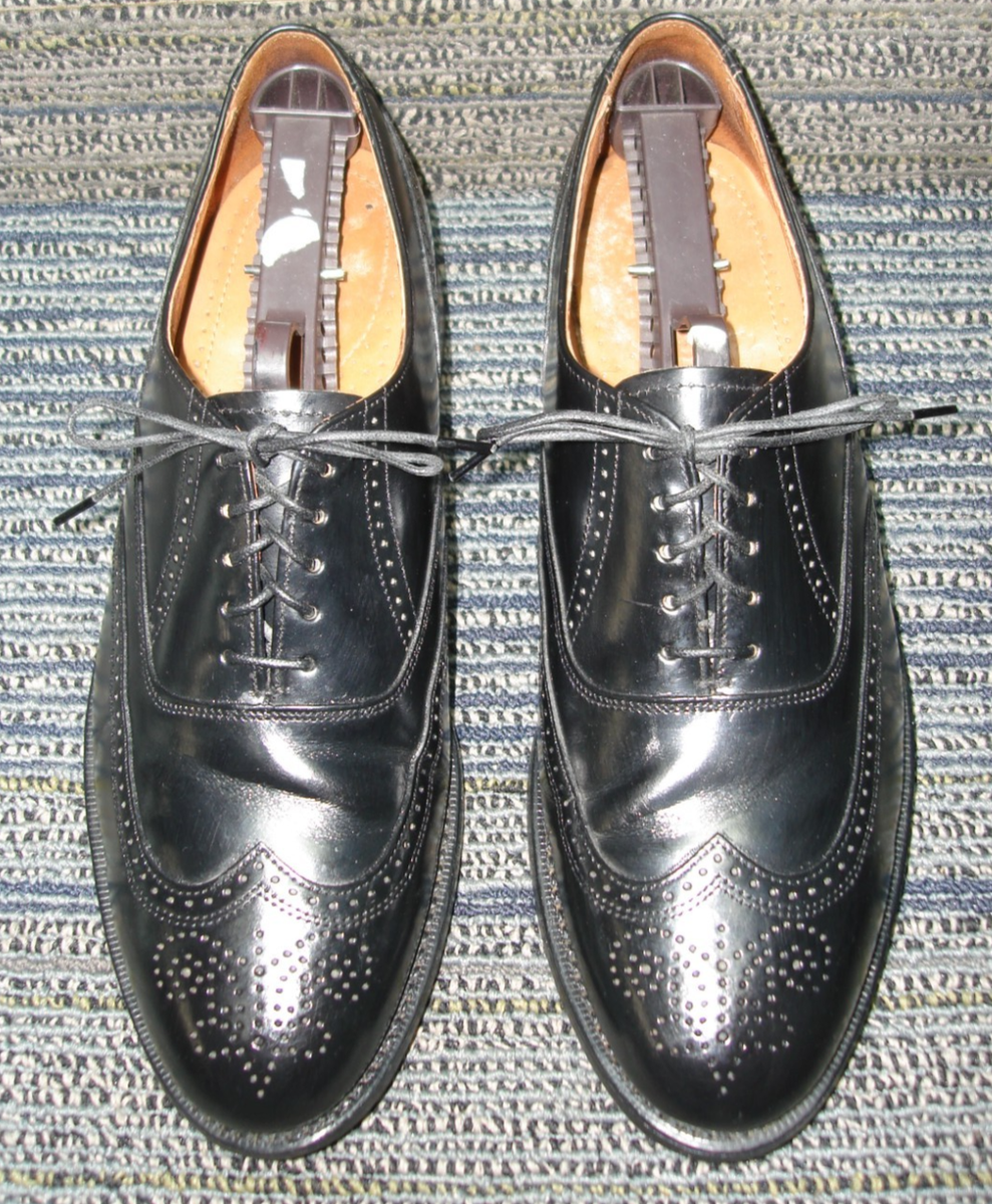 Men\'s Stafford leather sz.9 D‎ dress shoes. Brogue wingtip. Leather soles Men main image 3