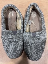 TOMS Women's Knit Faux Fur Lined Flats Gray Slip-On Size 7