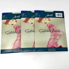 00s HANES Vintage Off Black Sheer Toe Control Top Pantyhose Set of 3