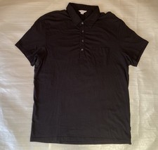 Calvin Klein Polo Shirt Men's Size L Slim Fit Black Short Sleeve Pocket Casual T